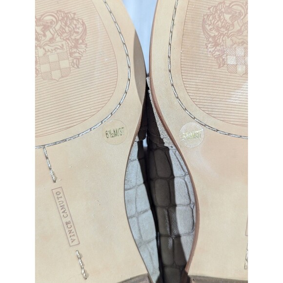 Vince Camuto VC-Cenkanda Tailored Buckle Loafers Size 6.5M / 37 Tan Stone - Picture 6 of 8
